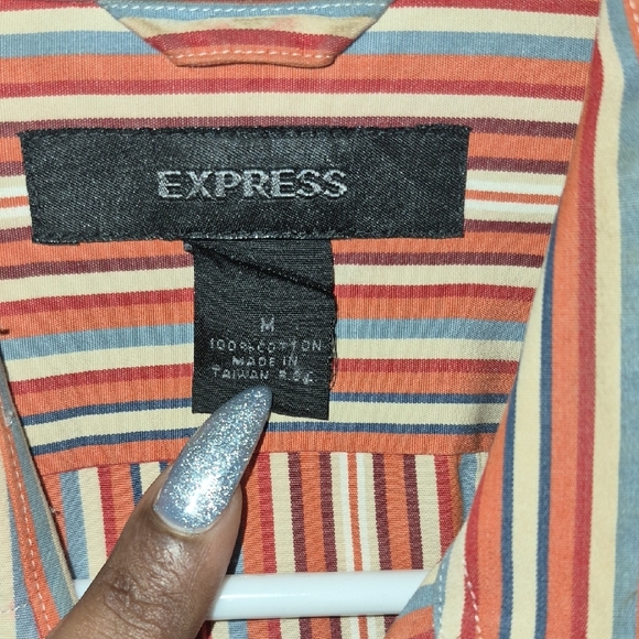 Men's Vintage Style Striped Button-Up Shirt - Picture 2 of 3